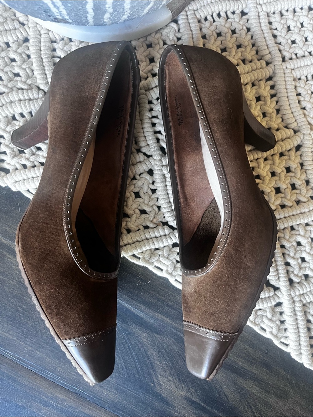 DIOR Roger Vivier Vintage Brown Suede Heels 8.5 Excellent